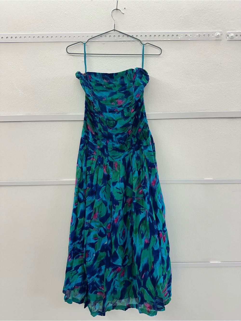 Blue Peacock Flower Dress